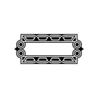 Art Decoinspired Rectangular Frame, Black on White vector