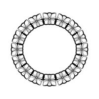 Black Floral Wreath on White Elegant, Minimalist vector