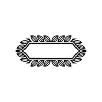 Elegant Foliage Frame Template, Minimalist Black on White vector