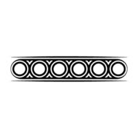 Minimalist Geometric Border Repeated Circles on White, Elegant vector