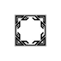 Geometric Black and Grey Decorative Frame on White Background vector