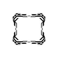 Minimalist Tech Frame in Black and White, Futuristic vector