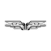 Abstract Circuit Board Tech Wing on Light Grey vector