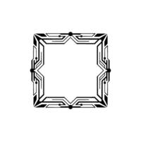 Geometric Frame Abstract , Art Deco Style, Minimalist Black White vector