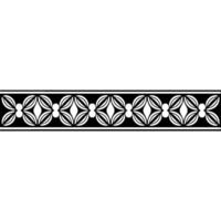 Elegant Black and White Floral Border , Decorative Element, Repeating Pattern vector