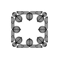 Minimalist Geometric Frame with Striped Orb Black and White vector