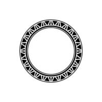 Decorative Geometric Circle Frame with Triangle Pattern on White vector