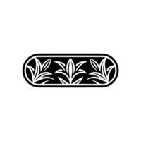 Elegant Minimalist Botanical Border in Black and White vector