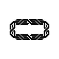 Geometric Braided Border , Monochrome, Minimalist, Decorative Element vector