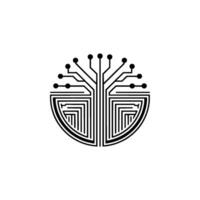 Tech Tree Circuitry on White Background vector
