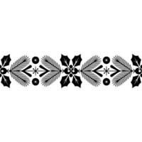 Minimalist Christmas Border Holly, Fir, and Decorative Elements vector