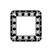 Elegant Black and White Floral Frame with Space for Text vector
