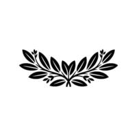 Elegant Black Foliage Crest on White Background vector
