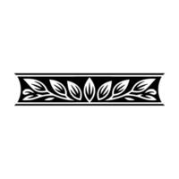 Black and White Leafy Border Illustration Decorative Element vector