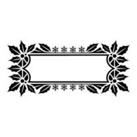 Festive Border Holly Snowflake Element vector