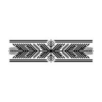 Minimalist Snowflake Border in Black on White, Festive Ornament vector