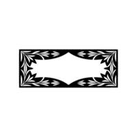 Elegant Decorative Frame with Leafy Floral Pattern on White Background vector