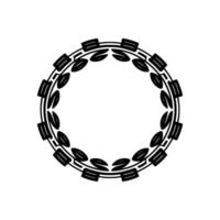 Elegant Black White Circular Ornament, Simple vector