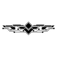 Futuristic Geometric Tech Element with Glare Black White vector
