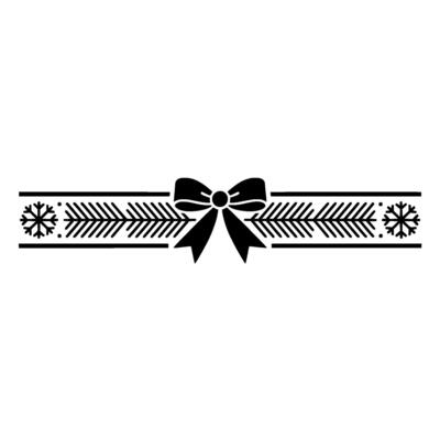 Minimalist Christmas Ornament Bow Fir Branch Illustration