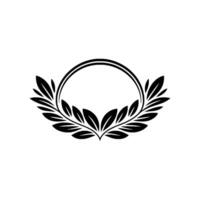 Elegant Laurel Wreath Monochrome , Minimalist Aesthetic vector
