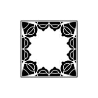 Geometric Floral Frame on Neutral Backdrop vector
