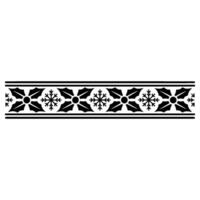 Christmas Border Holly Snowflake Pattern on White vector