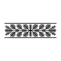 Black and White Snowflake Border Minimalist vector