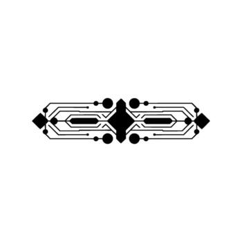 Geometric Circuitry Abstract Tech Element on White vector