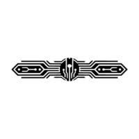 Tech Emblem Futuristic Circuit on Light Background vector