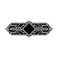 Geometric Circuit Board Emblem on White, Modern Tech vector