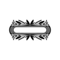Elegant Botanical Frame in Black and White vector
