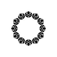 Elegant Black Floral Wreath on Light Gray Background vector