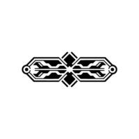 Futuristic Tech Ornament Black Geometric vector