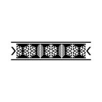 Minimalist Winter Pattern Snowflakes and Fir Trees, vector