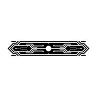 Minimalist Tech Circuit Board Element on White, Futuristic vector