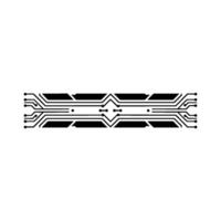 Minimalist Circuit Board Tech Border on White vector