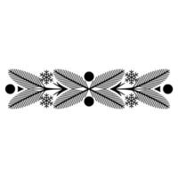 Minimalist Winter Foliage Border Element in Black and White vector