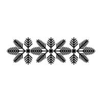 Minimalist Black Snowflake Border on White Background vector