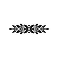 Elegant Black Leaf Motif on White, Decorative Border Element vector