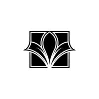 Abstract Black and White Floral , Modern Minimalist vector