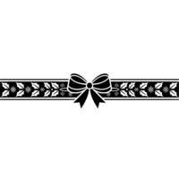 Elegant Christmas Bow and Border on White Background vector