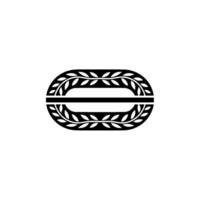 Modern Minimalist Laurel Wreath Element vector