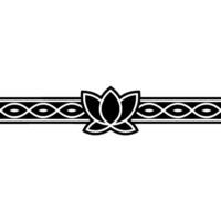 Elegant Minimalist Lotus and Decorative Border vector