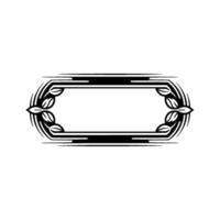 Elegant Black and White Ornamental Frame on Gray Background vector