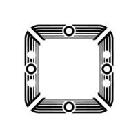 Geometric Retro Square Frame, Black White, Modern Art Deco vector