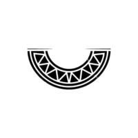 Black Tribal Crescent , Geometric Element on White vector