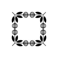 Minimalist Floral Frame with Black and White Elements, Modern vector