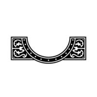 Elegant Black Flourish Element, Decorative Border on Gray vector