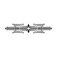 Symmetric Circuit Board Element, Minimalist Tech vector